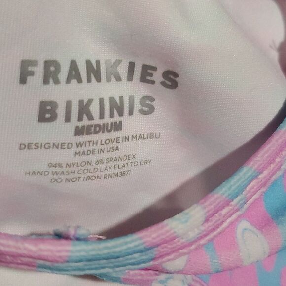 Frankies Bikinis Bree Terry Bikini Crop Top Daisy Dreams  Medium - Picture 6 of 7